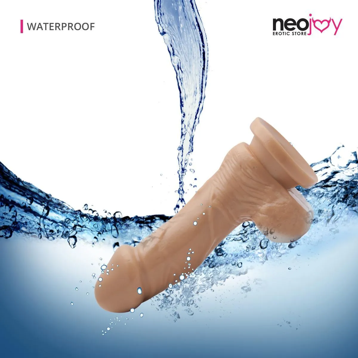 Neojoy Realistic Cock TPE with suction cup - light  Brown  7 inch - 18cm