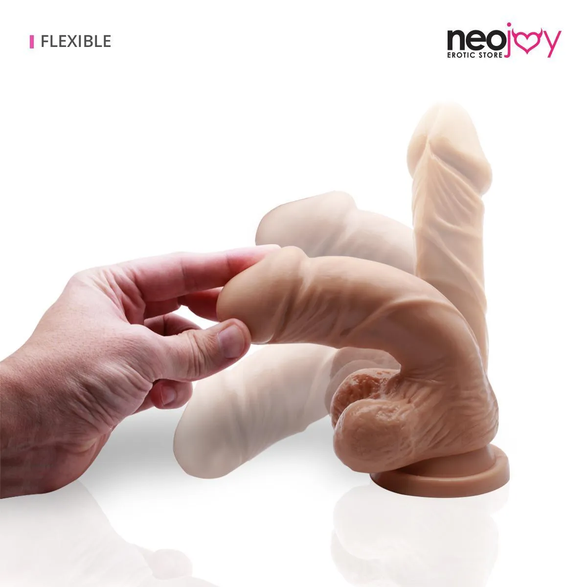 Neojoy Realistic Cock TPE with suction cup - light  Brown  7 inch - 18cm