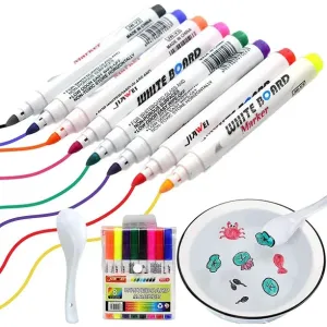 NEW 8 Pcs Magical Water Painting Pen, Water Doodle Pens Color Whiteboard Pen, Doodle Water Floating Pens for Drawing Mats Painting Boards