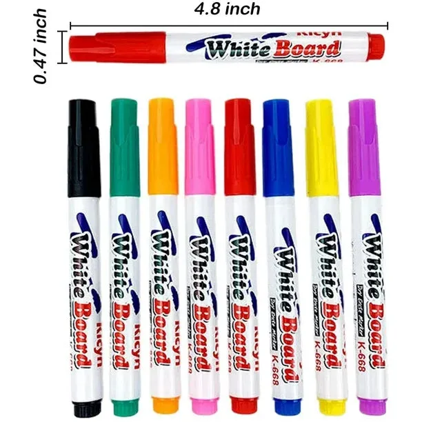NEW 8 Pcs Magical Water Painting Pen, Water Doodle Pens Color Whiteboard Pen, Doodle Water Floating Pens for Drawing Mats Painting Boards