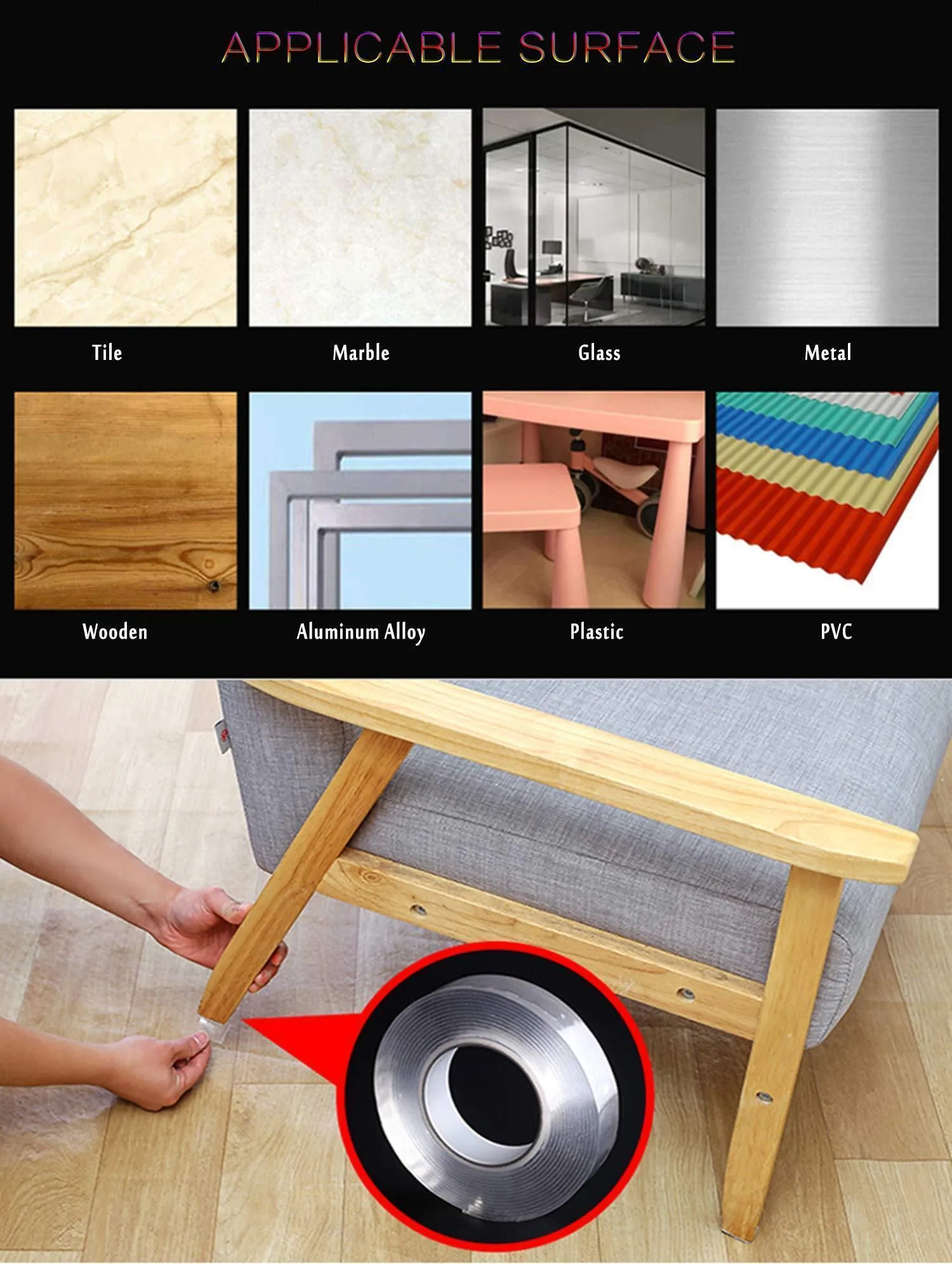 New Anti-Slip Double-Sided Gel Tape