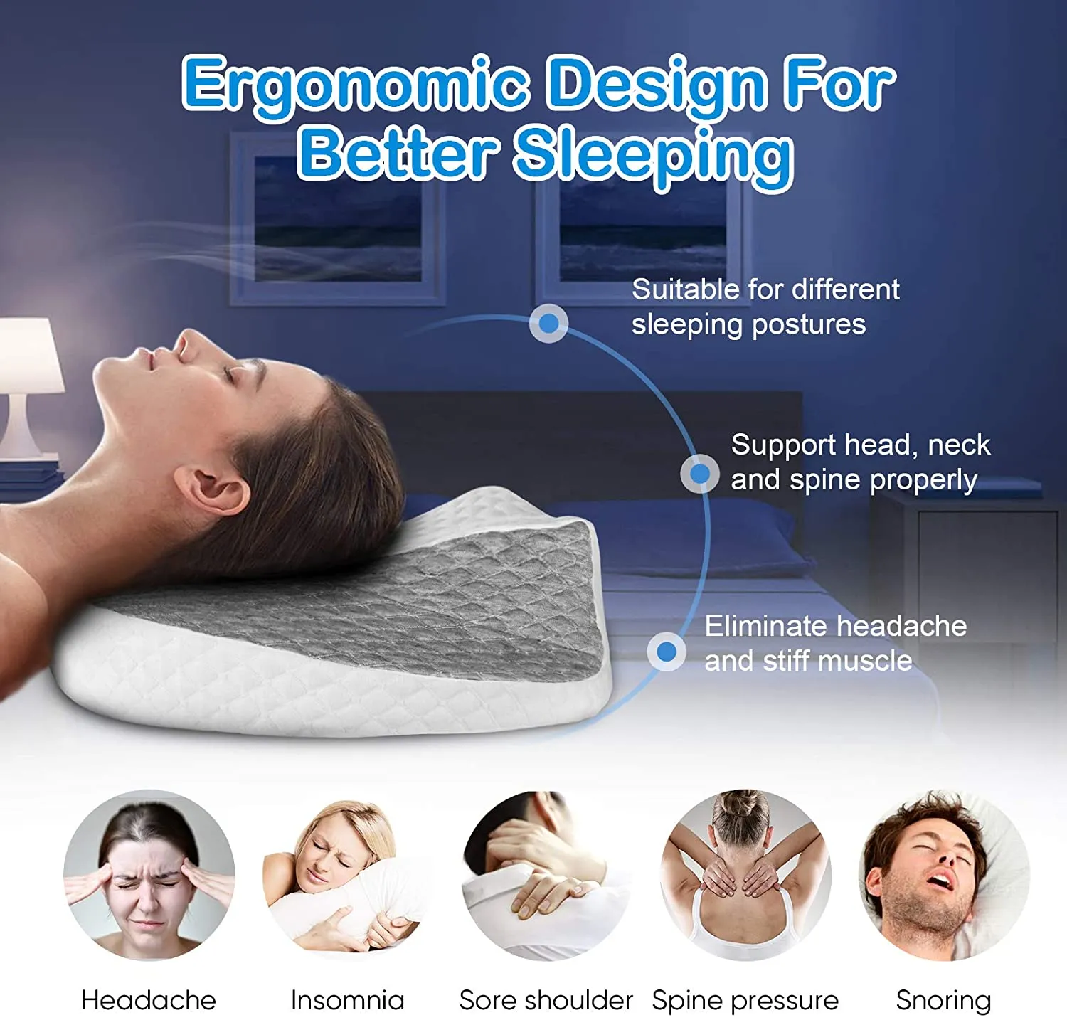 New Looffy Memory Foam Contour Pillow for Sleeping, Ergonomic Cervical Bed Pillow Orthopedic Sleeping Pillows, Neck Support Pillow for Neck and Shoulder Pain, Side, Back and Stomach Sleepers, Retails $110 
