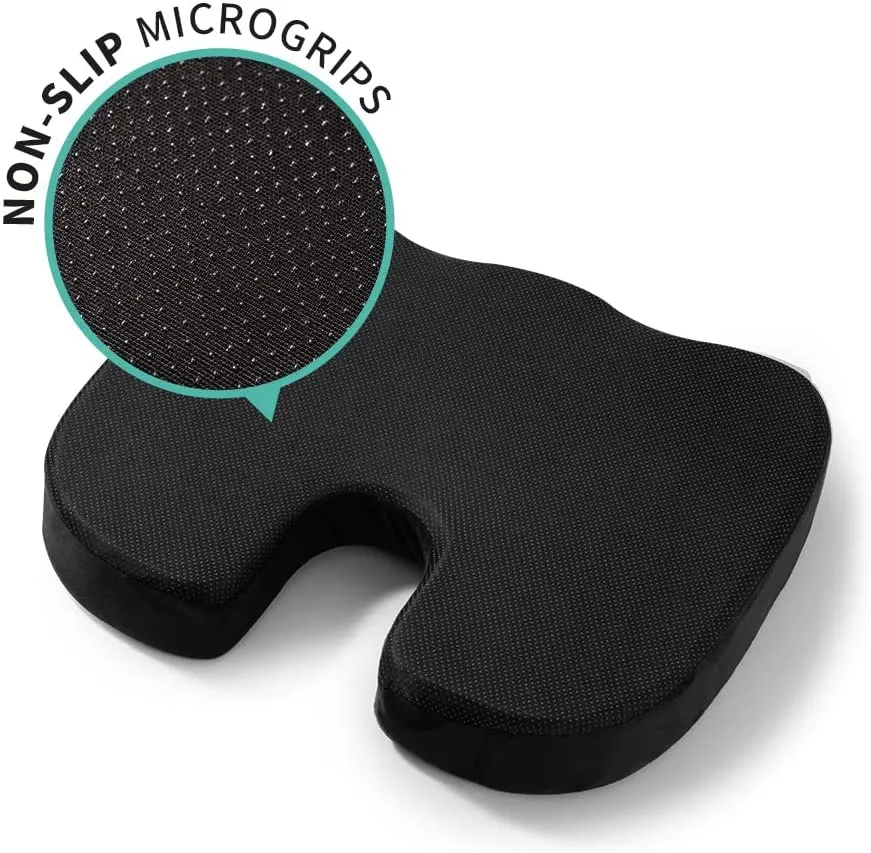 New Memory Foam seat Cushion, tth Gel Enhanced seat Cushion for Lower Back, Tailbone and Sciatica Pain Relief, Premium Comfort seat Cushion for Desk Chair, Computer Chair, car, Wheelchair. (Black)