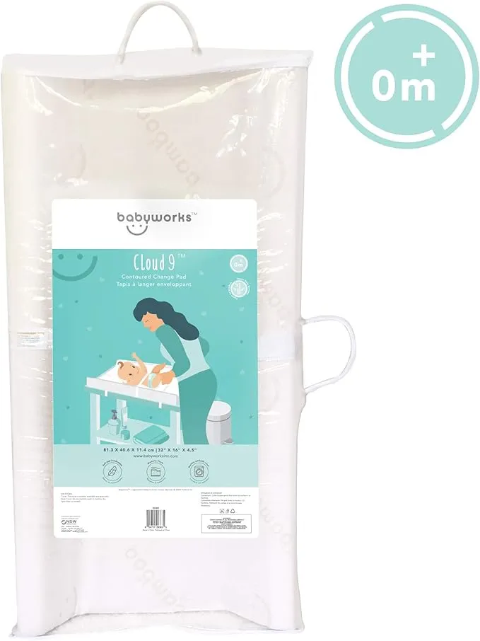 New Retails $100  Baby Works - Contoured Change Pad, Premium Memory Foam, Waterproof - 16x32 inches