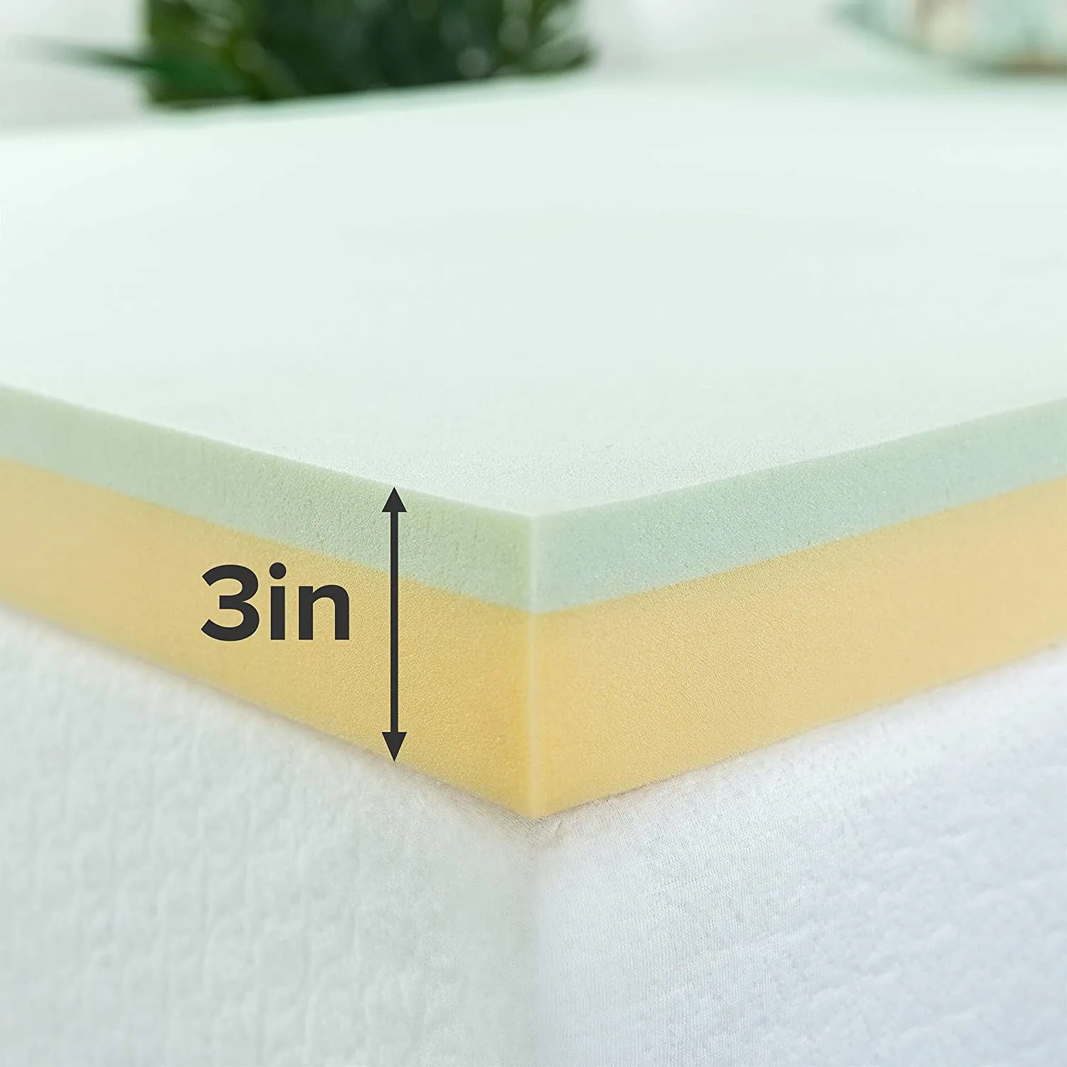 New Zinus 3 Inch Green Tea Memory Foam Mattress Topper, QUEEN! Comes compressed rolled in box for easy transport!