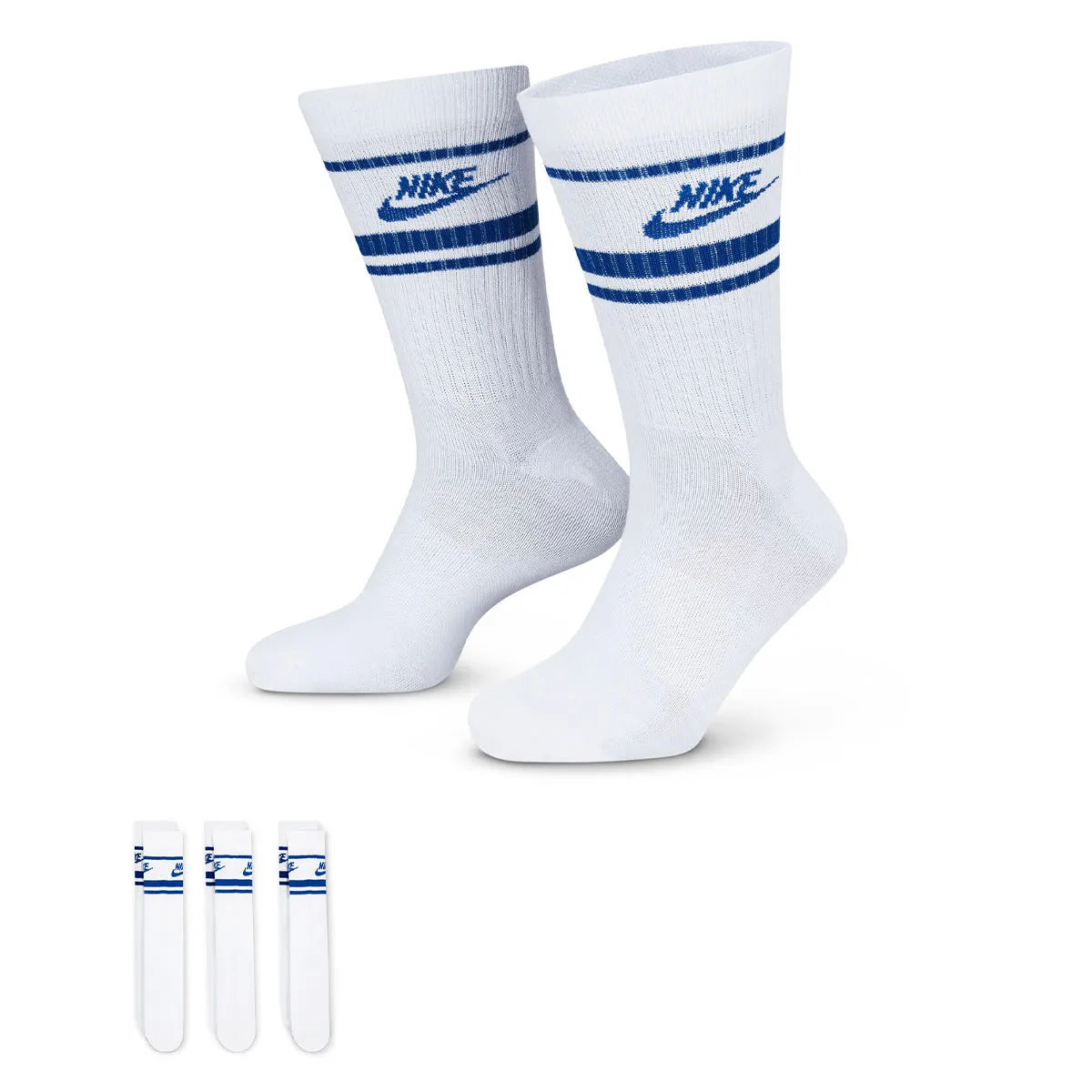 Nike - Everyday Essential Socks White/Blue 3 Pack
