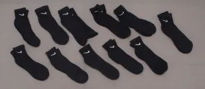 Nike Men's LOT OF 11 Pairs Ankle Socks Black 10-13