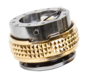 NRG Quick Release 2.1 - Gunmetal Body / Chrome Gold Pyramid Ring