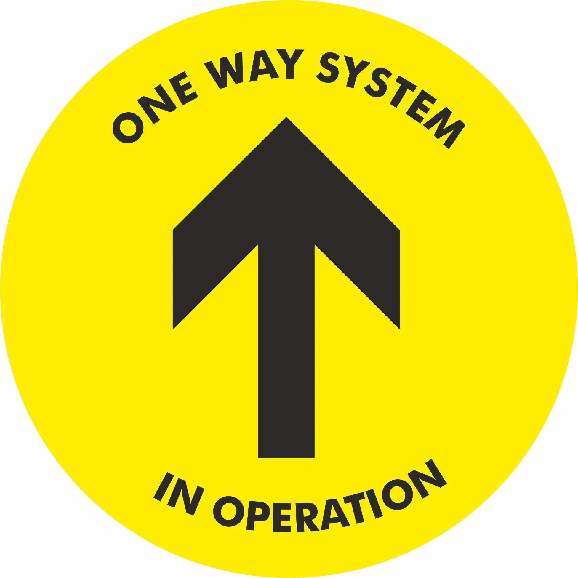 One way system in operation Floor Sign