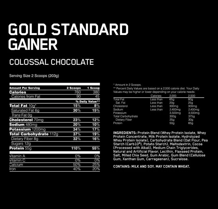 OPTIMUM NUTRITION GOLD STANDARD GAINER 10LB