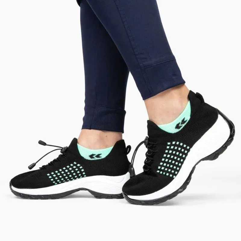 Ortho Stretch Cushion Shoes Women - Black Sky Blue