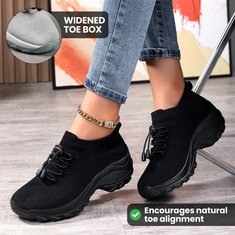 Ortho Stretch Cushion Shoes Women - Black Sky Blue