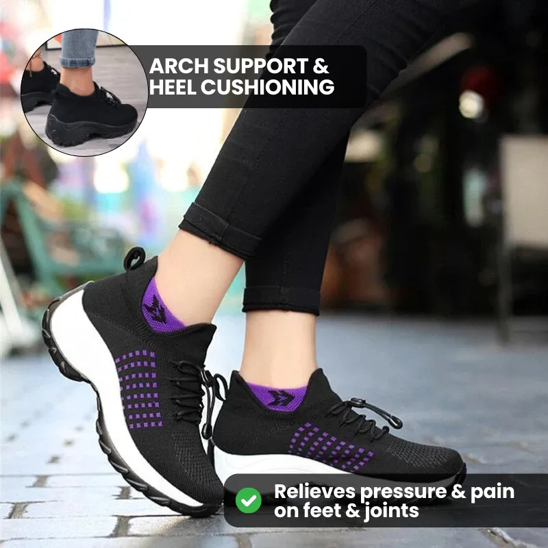 Ortho Stretch Cushion Shoes Women - Black Sky Blue