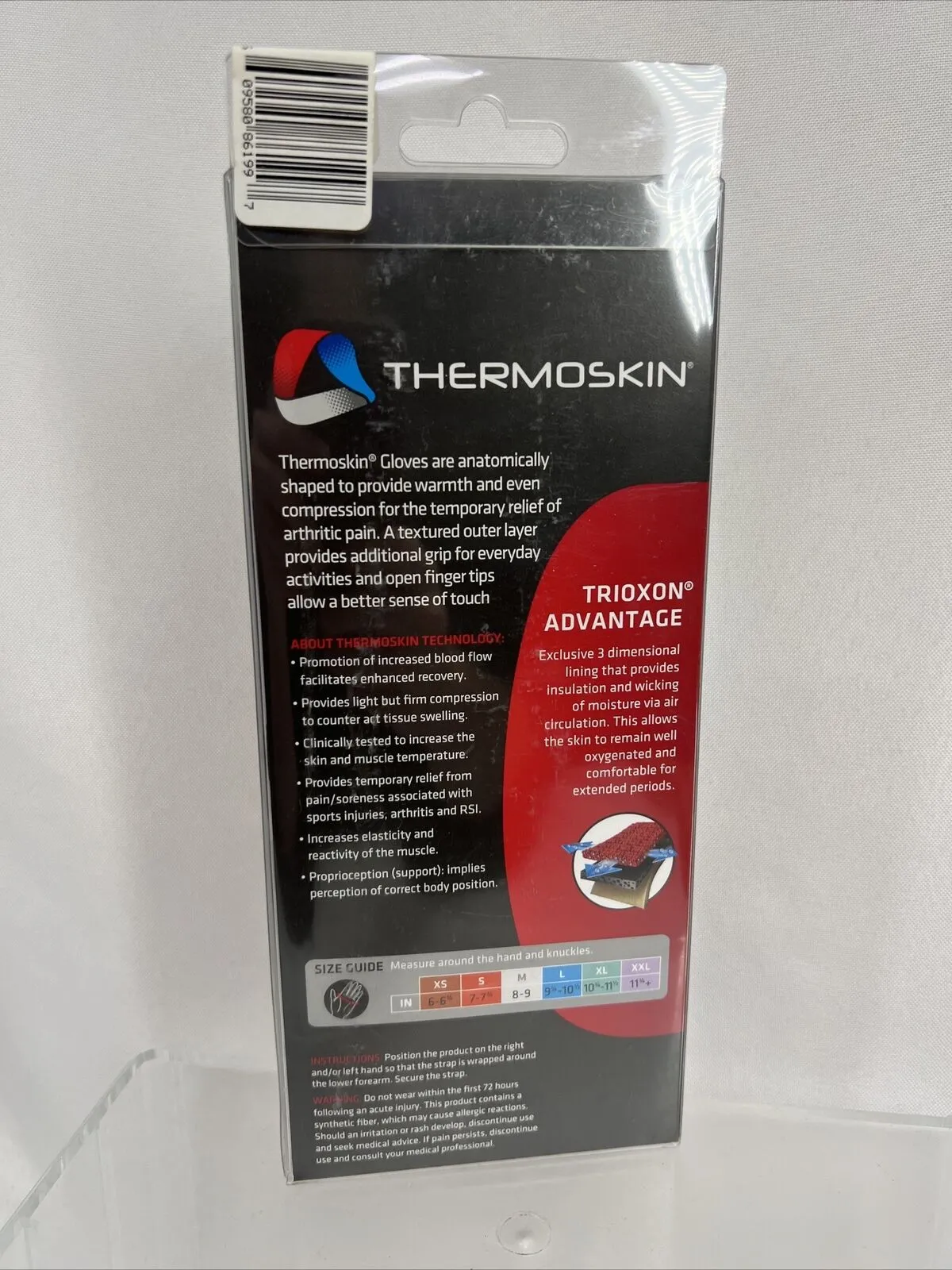 ORTHO ZONE Thermoskin Premium Black Arthritis Gloves PAIR Compression X Large 11