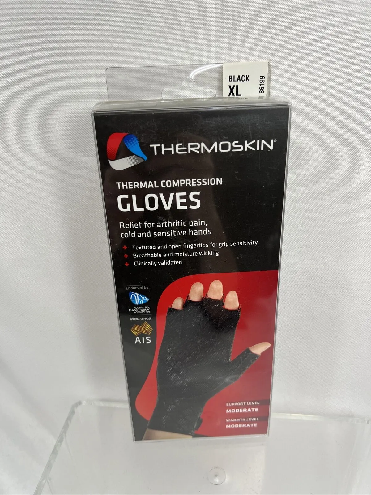 ORTHO ZONE Thermoskin Premium Black Arthritis Gloves PAIR Compression X Large 11