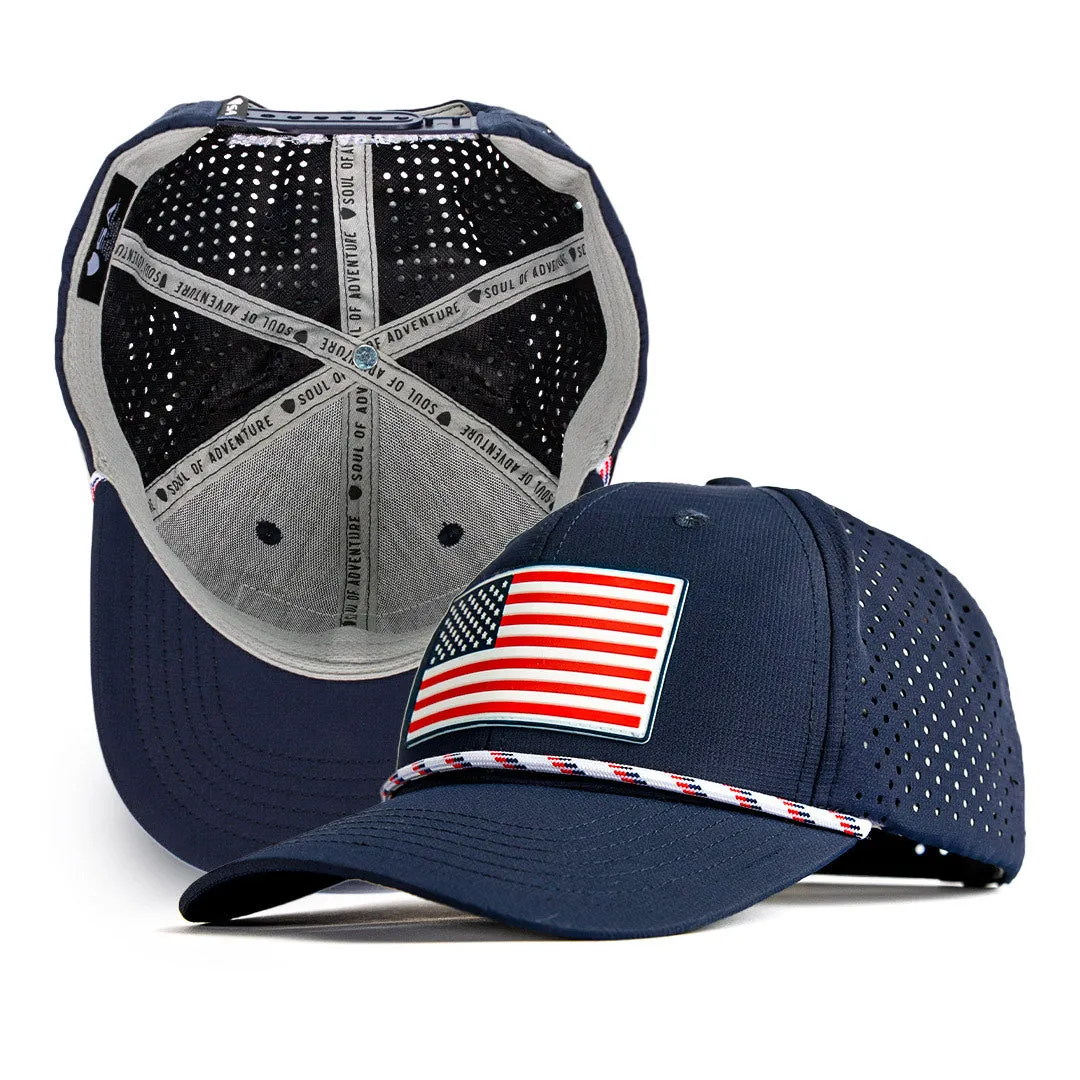 Performance Snapback | American Flag | Navy PreOrder