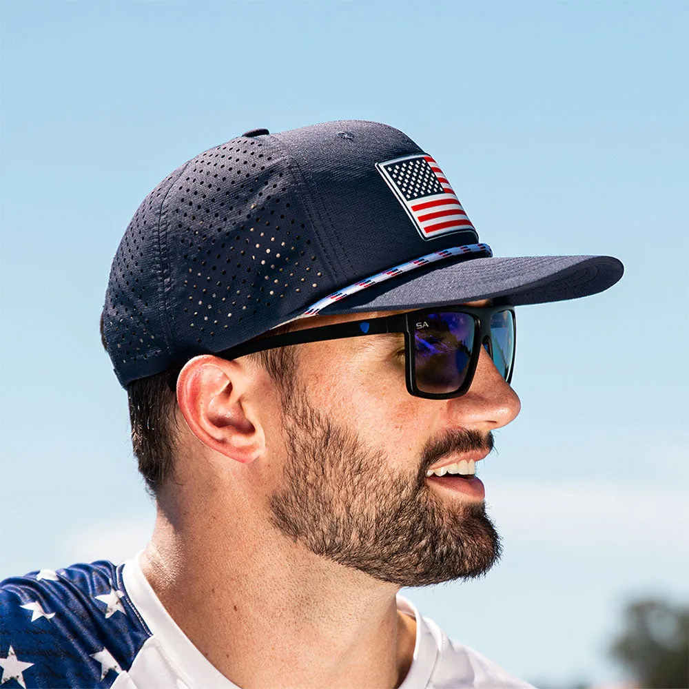 Performance Snapback | American Flag | Navy PreOrder