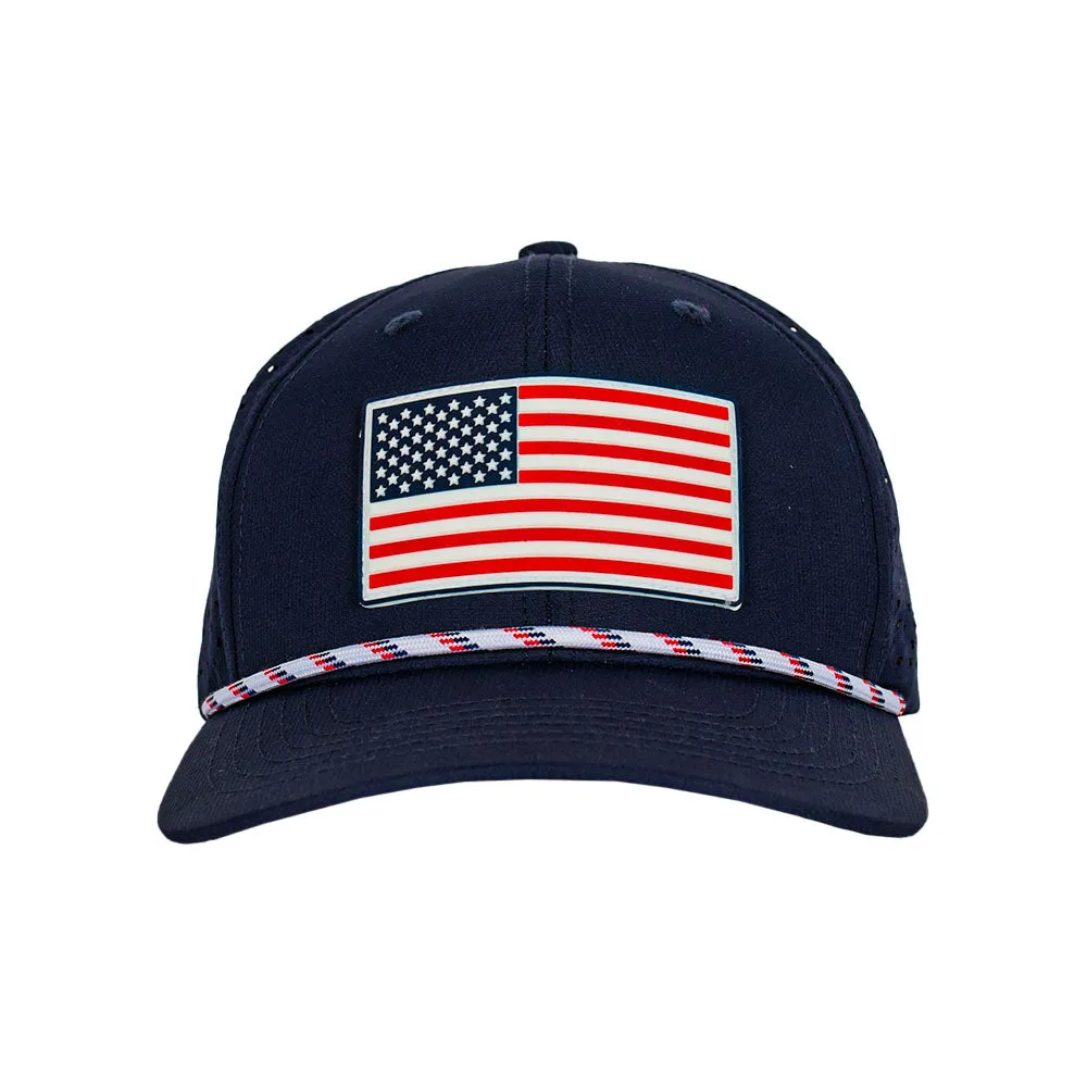 Performance Snapback | American Flag | Navy PreOrder