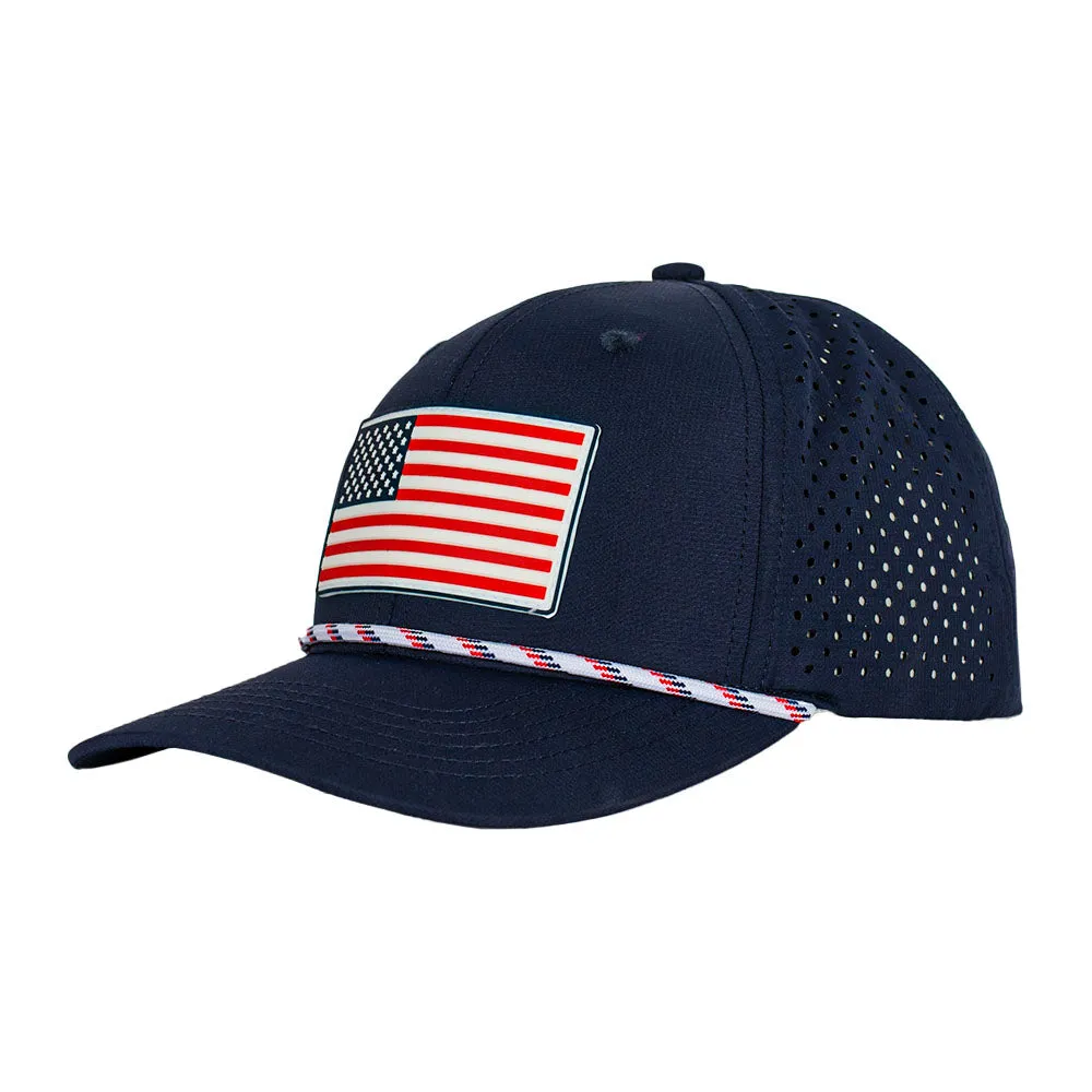Performance Snapback | American Flag | Navy PreOrder