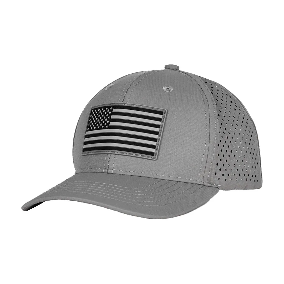 Performance Snapback | Blackout American Flag | Grey PreOrder