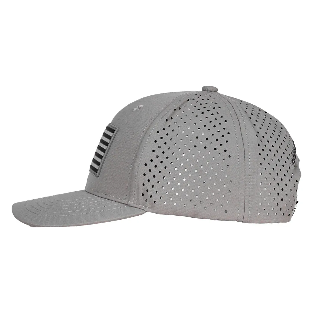 Performance Snapback | Blackout American Flag | Grey PreOrder
