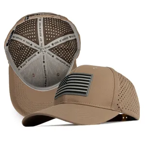 Performance Snapback | Blackout American Flag | Khaki PreOrder
