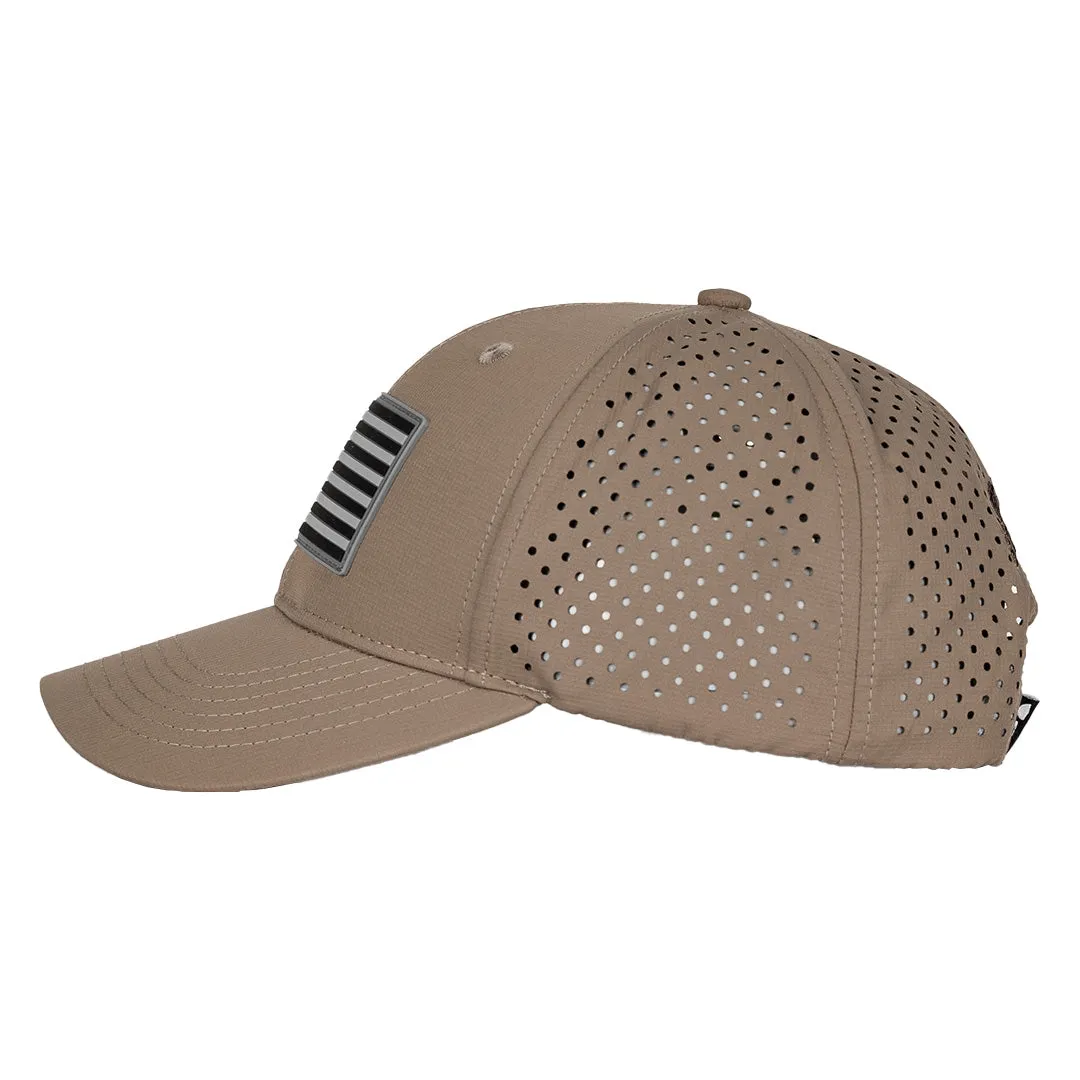 Performance Snapback | Blackout American Flag | Khaki PreOrder