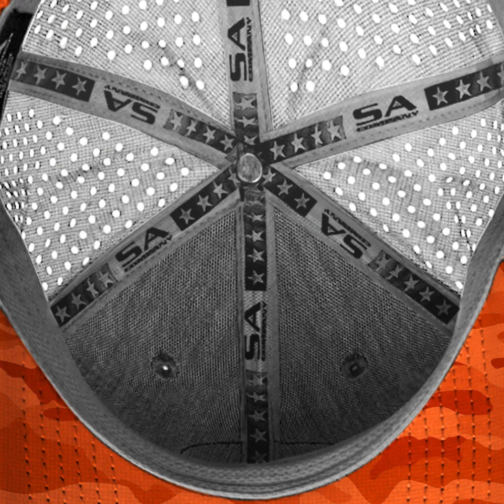 Performance Snapback | Blaze Orange Military Camo PreOrder