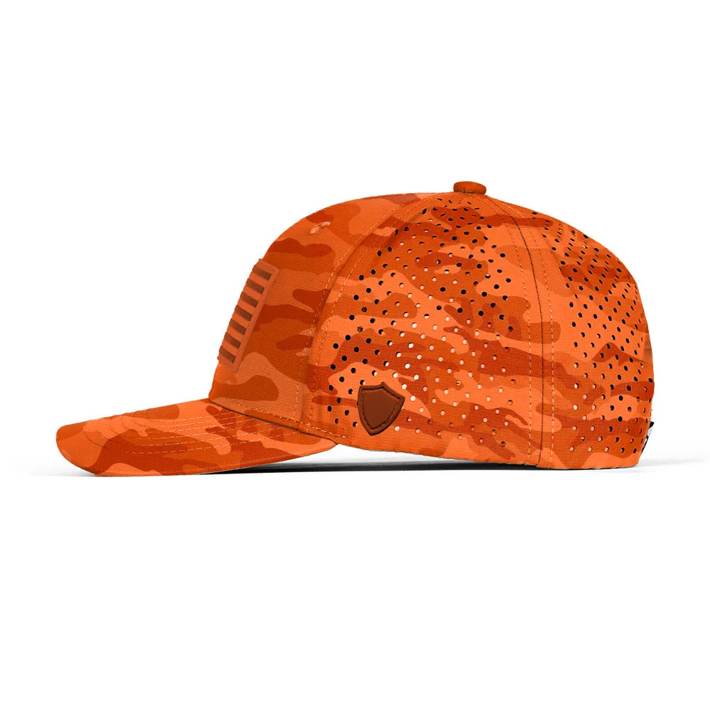 Performance Snapback | Blaze Orange Military Camo PreOrder