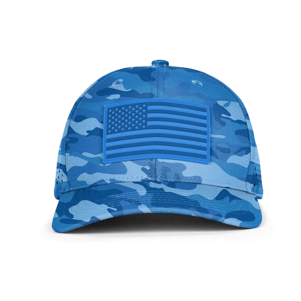 Performance Snapback | Blue Military Camo PreOrder