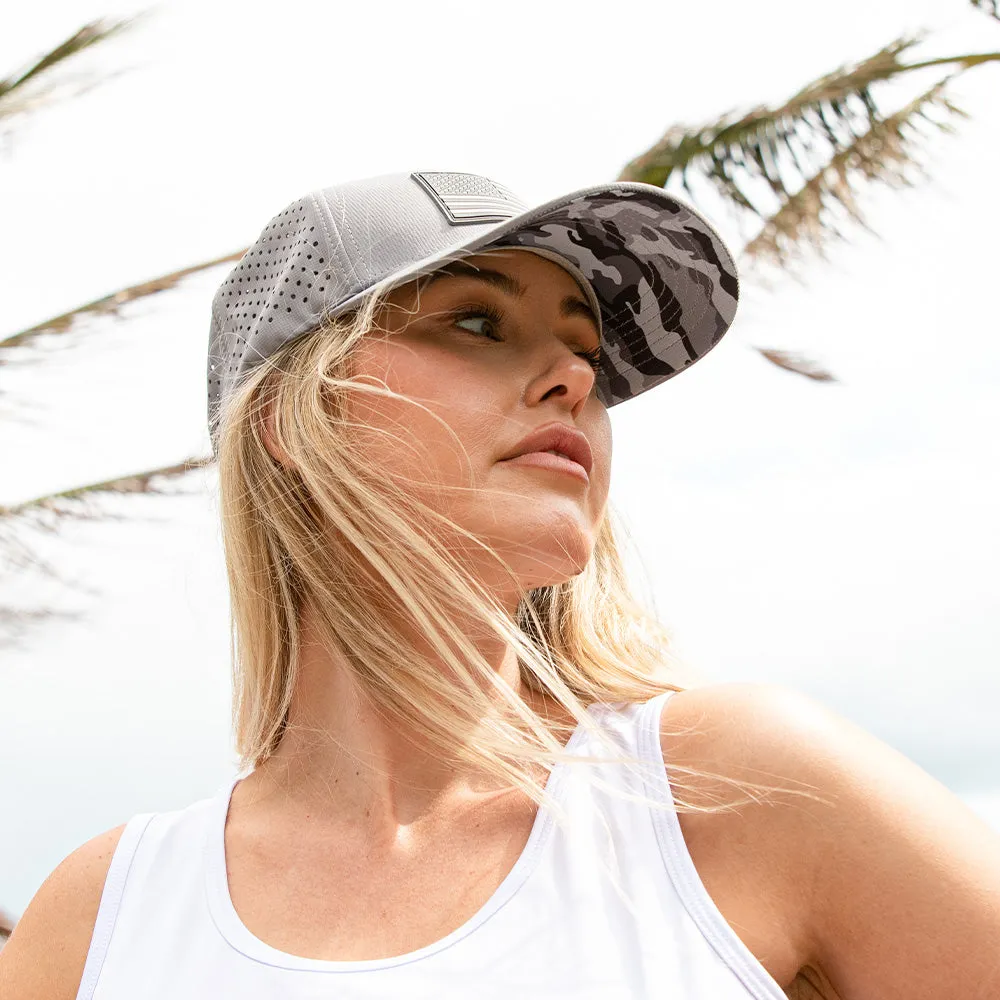 Performance Snapback | SOA Flag | Grey Mili Camo PreOrder