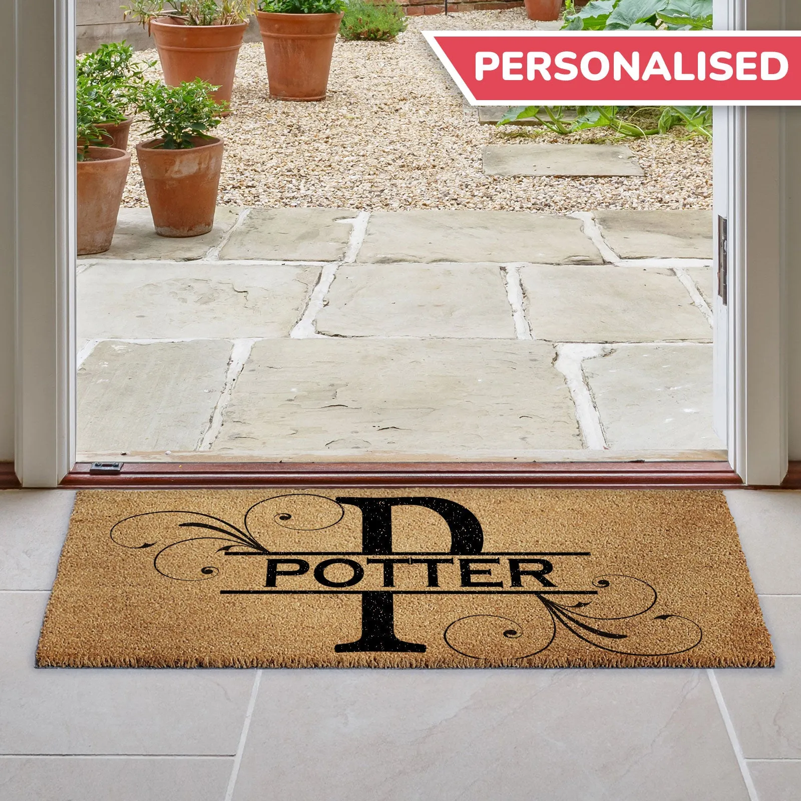 Personalised Doormat with Initial and Family Name