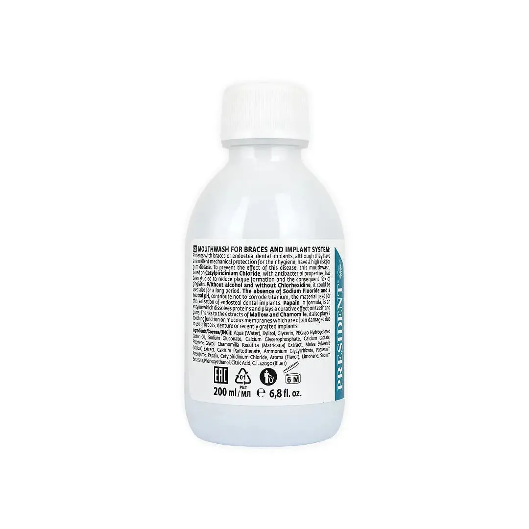 President Ortho-Implant Daily Clean Mouthwash 200ml