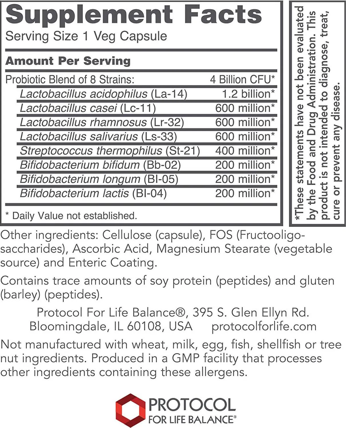 Protocol For Life Balance - Ortho Dophilus - Supports Healthy Immune System, Regular Bowel Movement, Weight Control, and Fatigue - 60 Veg Capsules