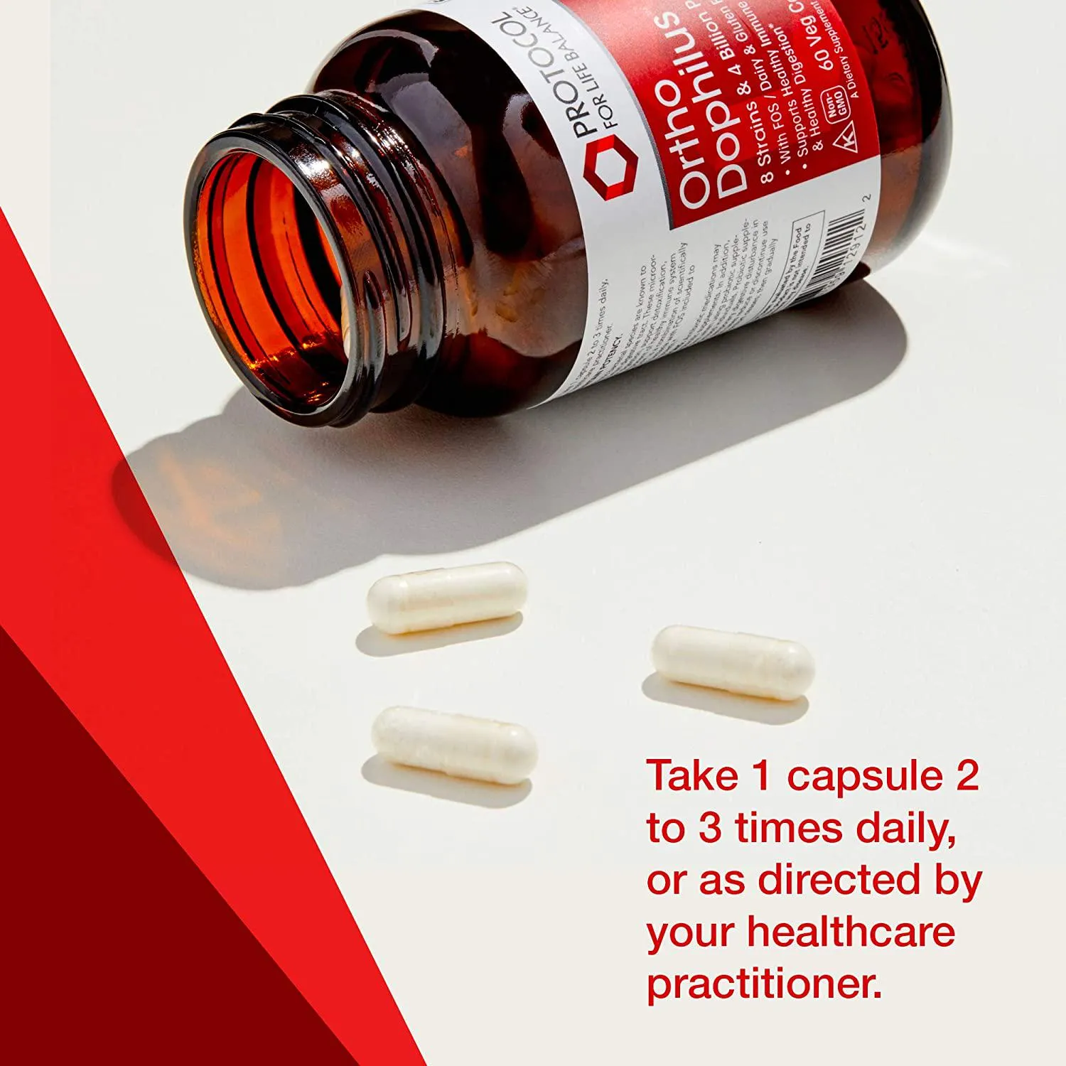Protocol For Life Balance - Ortho Dophilus - Supports Healthy Immune System, Regular Bowel Movement, Weight Control, and Fatigue - 60 Veg Capsules