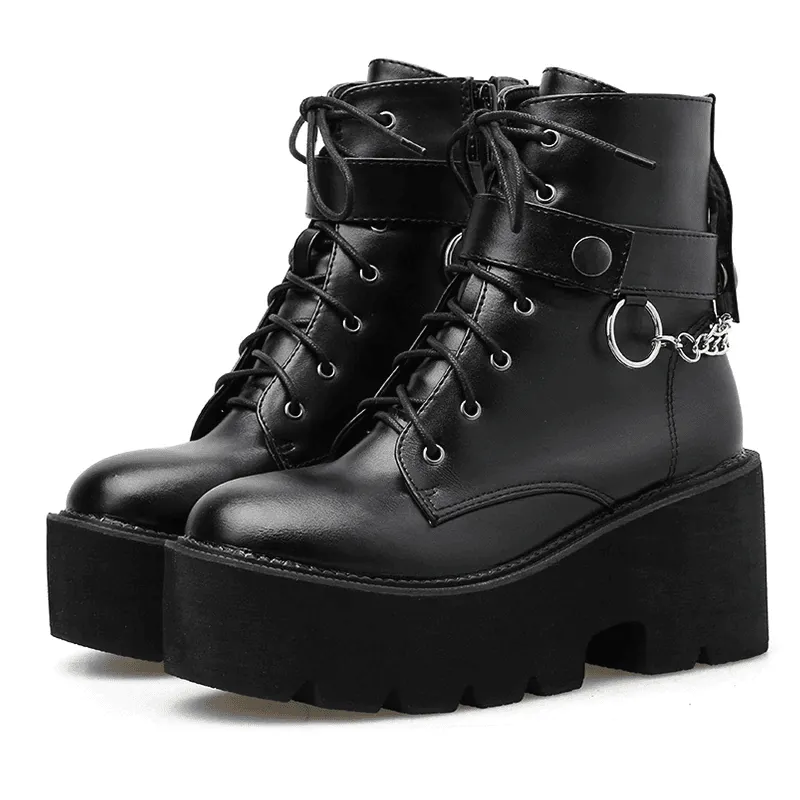PUNK STYLE CHAIN BOOTS