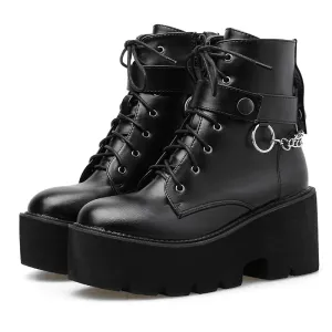 PUNK STYLE CHAIN BOOTS