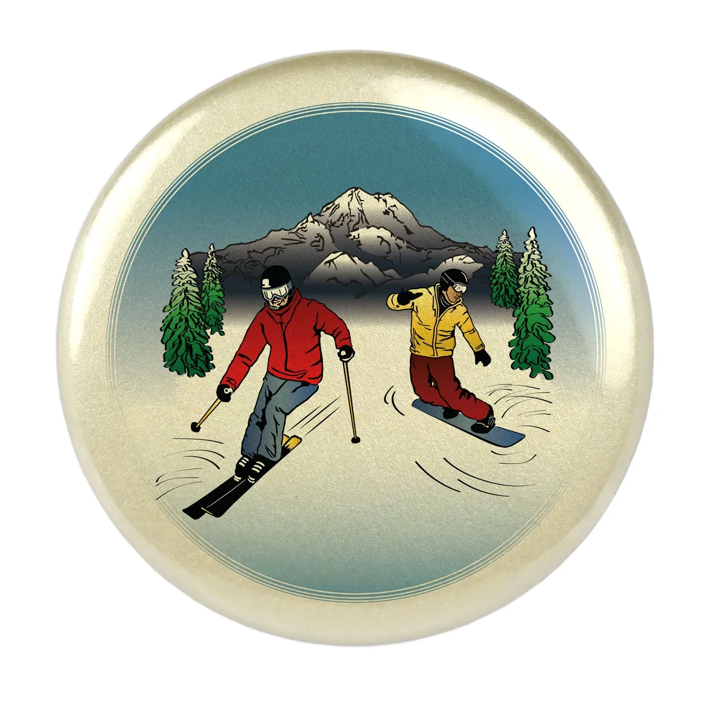 Rainier Ski & Snowboard Magnet