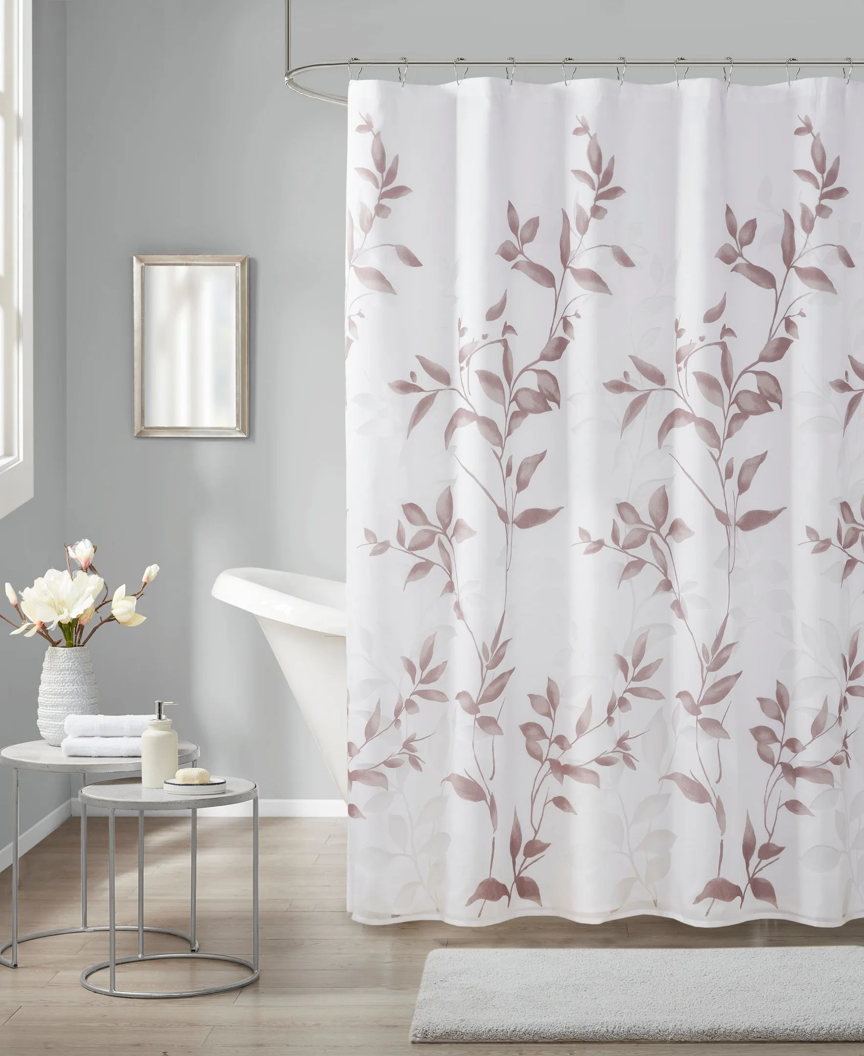 Rosalie Burnout Printed Shower Curtain