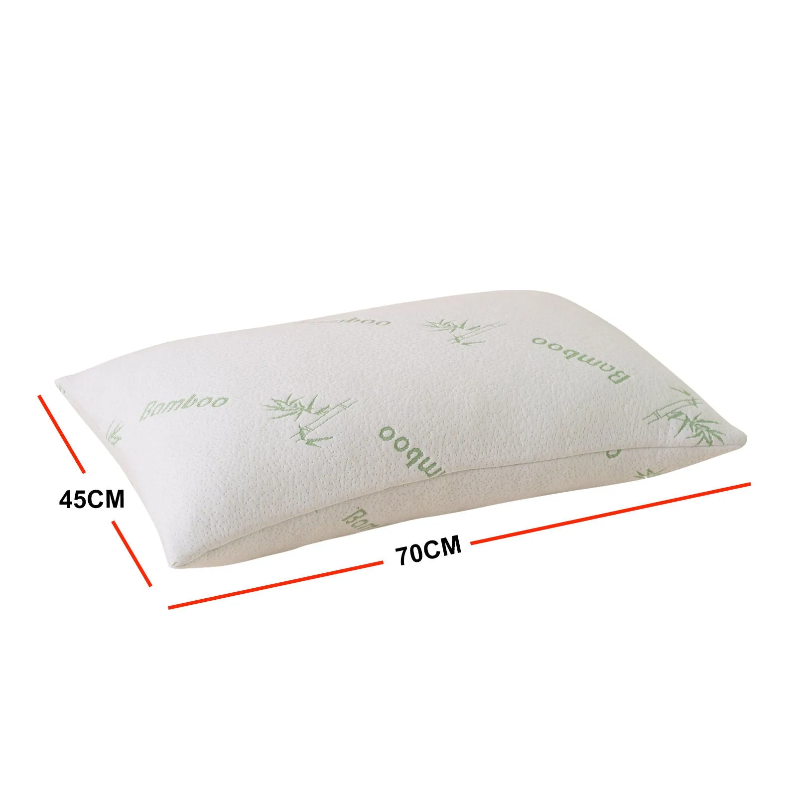 Royal Comfort Bamboo Blend Memory Foam Pillow 45 x 75CM - TWIN PACK