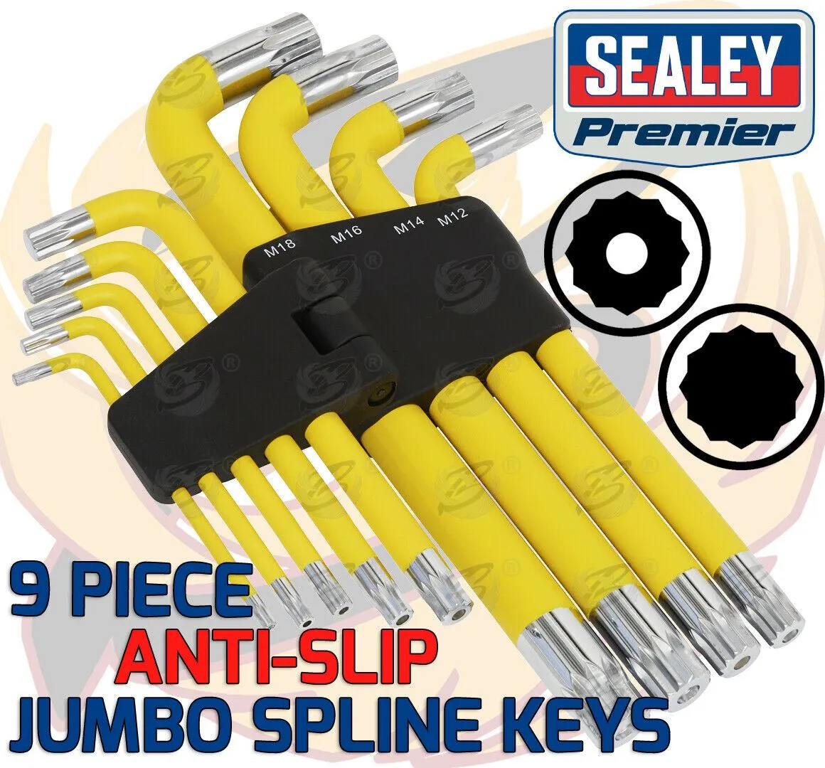 SEALEY JUMBO MAGNETIC ANTI SLIP SPLINE KEYS M4 - M18