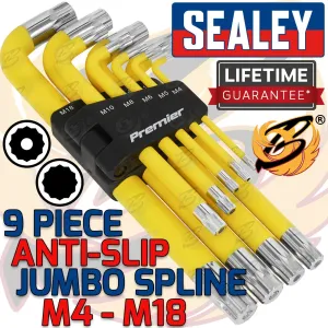 SEALEY JUMBO MAGNETIC ANTI SLIP SPLINE KEYS M4 - M18