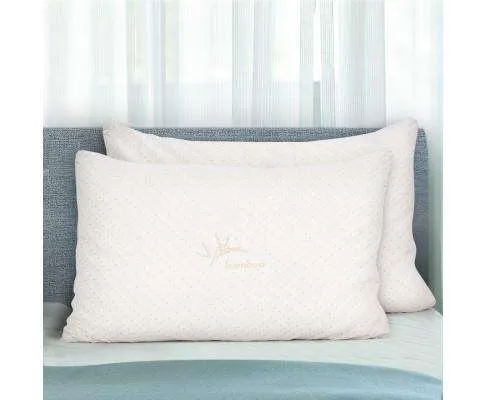 Set of 2 Single Bamboo Memory Foam Pillow