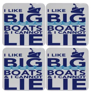 Set of Four I Like Big Boats Cork Backed Coasters