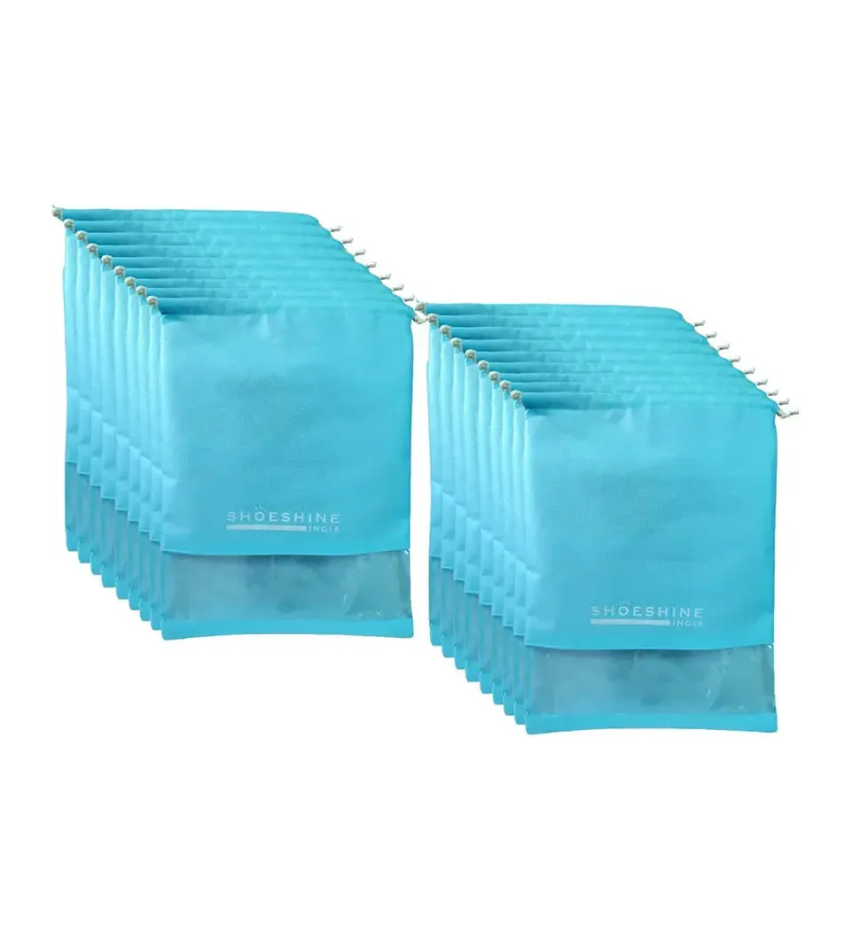 SHOESHINE Shoe Bags (Pack of 12) Travel Shoe Pouch - Navy