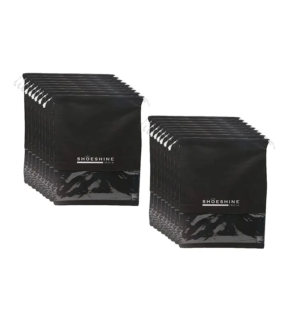 SHOESHINE Shoe Bags (Pack of 12) Travel Shoe Pouch - Navy