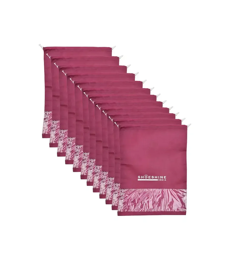 SHOESHINE Shoe Bags (Pack of 12) Travel Shoe Pouch - Navy