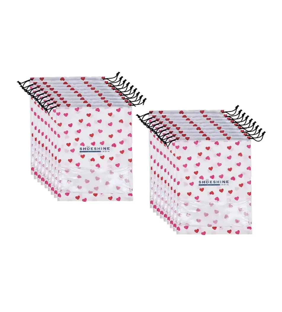 SHOESHINE Shoe Bags (Pack of 24) Travel Shoe Pouch - Maroon