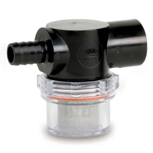 Shurflo by Pentair Twist-On Water Strainer - 1/2" Barb Inlet - Clear Bowl [255-323]