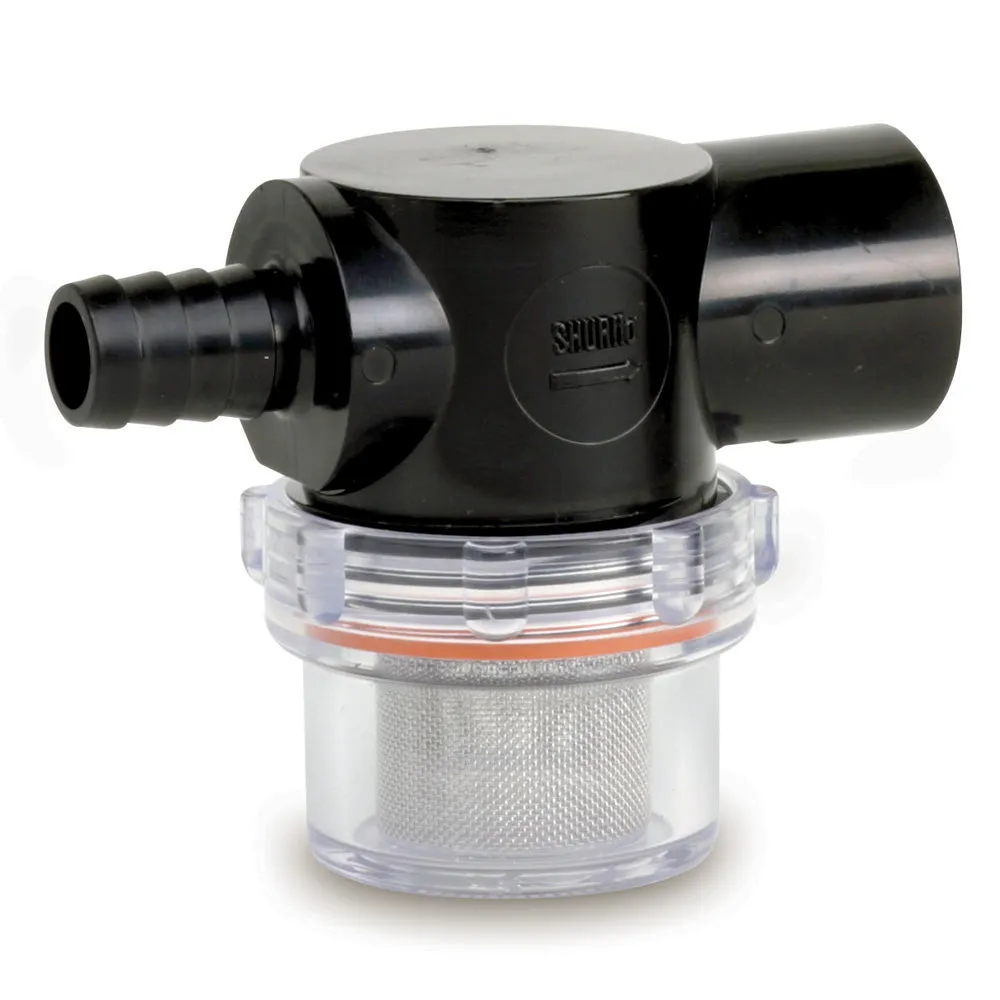 Shurflo by Pentair Twist-On Water Strainer - 1/2" Barb Inlet - Clear Bowl [255-323]